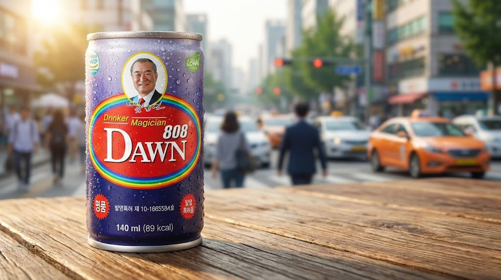 Korean hangover cure drink Dawn 808 sold at convenience stores in Seoul